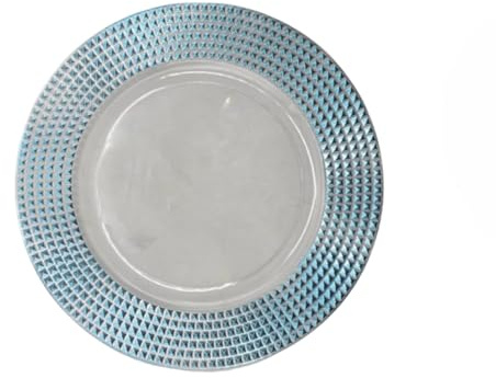 Bajoplato de plástico, diámetro 33 cm, borde azul
