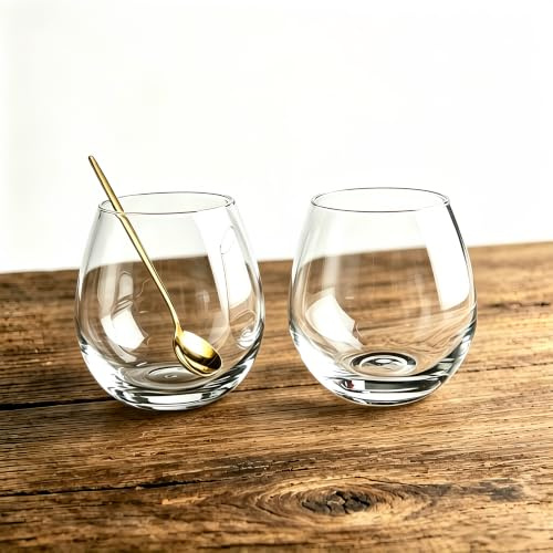 RYHMHA Lot de 2 verres à whisky en cristal - 360 ml - Cadeau pour homme et femme