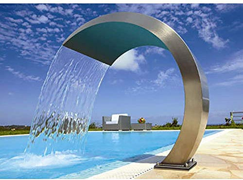 HUIBBGO Fontana a Cascata in Acciaio Inox da Giardino per Piscina, Acqua di Mare, Giardino, Attrezzatura per laghetti, fontane da Esterno