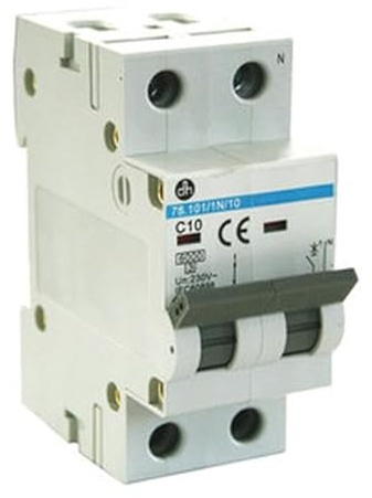 Interruptor magnetotérmico 1P+N 16A 6KA Clase C, para protección de circuitos eléctricos y prevención de sobrecargas.