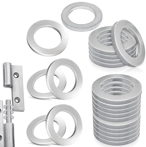 60 Stück Fitschenringe Set, Fitschenringe Zimmertüren Runde Silber,10 mm Inner Diameter x 16 Outer Diameter,0,1 & 0,2 mm Stärke,Distanzscheiben Edelstahl,für schrauben gewinde,Tür Unterlegscheiben