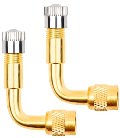 WAIPINHUI - Rallonge de valve en cuivre, adaptateur d'angle pour valve automobile, rallonge de valve de pneu, valve d'angle pour voiture, moto, vélo, scooter (90°)