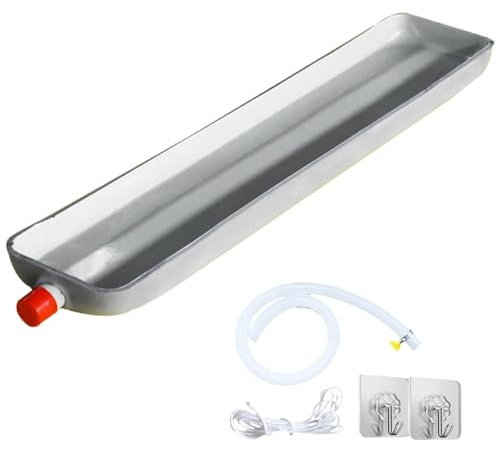 QSNYJPL Bac Condensat Clim, Bac à Eau du Climatiseur, Bac de Vidange Huile Moteur avec Orifice et Tuyau d'eau, Bac Vidange pour Climatiseurs et Ventilo-convecteurs(102cm/40in)