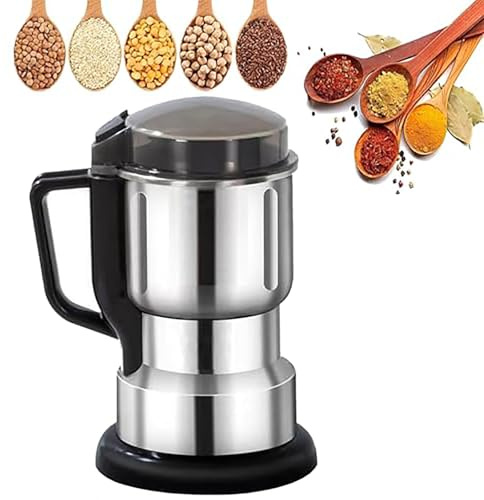 450 g de molinillo para el hogar pequeño, molinillo de molino de grano, 25000 rpm de una pequeña máquina para el hogar doméstico con cuchilla de acero inoxidable, para hierbas secas