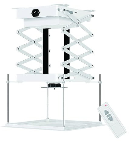 Motorized Projector Bracket with Remote Control, Silent Folding Design for Hidden Ceiling Mounts in Small Spaces
