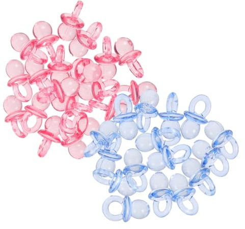 CORHAD 100 Pezzi Mini Ciucci Acrilico Trasparenti per Decorazioni Shower e Bomboniere, Design Semplice e Dimensioni Piccole per Feste di Battesimo e Regali