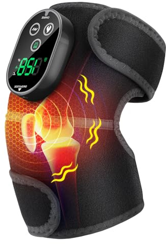 FitEase Knee Heating Pad, Heated Knee Brace for Joint Discomfort Ease, 3-in-1 Knee Massager with Heat for Shoulder, Elbow and Knee, Electric Knee Warmer for Men and Women