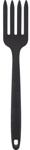 GALPADA Silikon Gabeln mit Ergonomischem Design Leichte Reinigung und Glatten Runden Kanten für Familien und Hotels Schwarze Küchen Essgabel