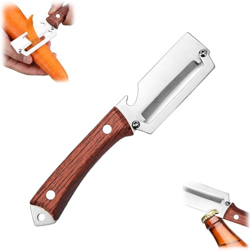 Multifunctional Vegetable Peeler, 2026 New Kitchen Peeler with Non-Slip Handle, Good Sturdy, 2 in 1 Fruit Peeler and Bottle Opener, Best for Potato, Vegetable, Apple, Carrot and More(1pcs)