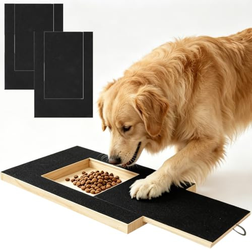 WENAUANG Ponceuse à Griffes pour Chien avec Boîte à Friandises, 35 x 25 x 3 cm Griffoir pour Ongles sans Stress, Planche à Gratter en Papier de Verre