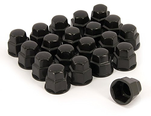 AUTO-STYLE Satz universelle Radmutterkappen - Schwarz Kunststoff - 19mm - Satz à 20 Stück