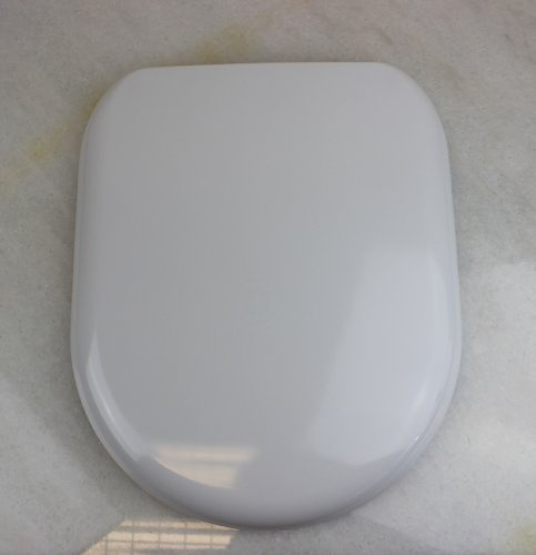 LTBC D-Shaped Soft Close Toilet Seat with Stainless Steel Quick Release Hinges - White