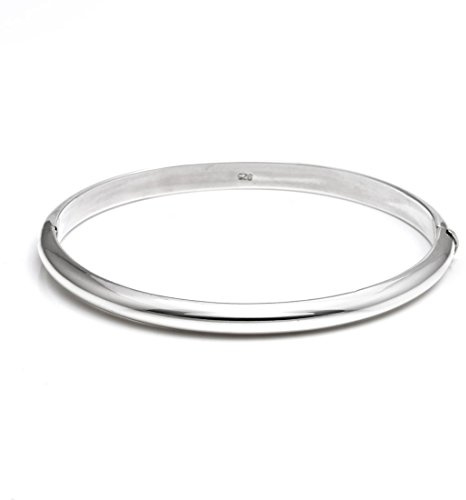 Silverly 5,3mm Armreif aus Sterlingsilber mit Scharnier | Klassisches Armband aus Poliertem 925er Silber | Stapelbare Armreifen mit Runden Röhren für Damen | Mama Tante Geburtstagsgeschenke