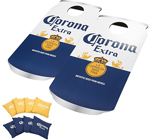 Corona Cornhole Board Set - Bean Bag Toss with Can-Shaped Cornhole Boards and Corn Hole Bags Set of 8 - Yard Games for Adults by Trademark Games
