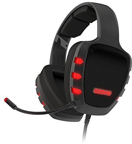 Ozone Rage z90 Casque binaural Noir, Rouge avec Microphone – (Filaire, USB, PC/Jeux, Circum-auriculaire, 20 – 20 000 Hz)