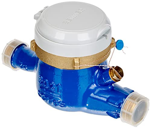 Sanitop-Wingenroth Hauswasserzähler mit 2 Außengewinden | Wasseruhr mit Flügelrad | Wasserzähler MID zugelassen | 3/4 Zoll 14080 5, Messing