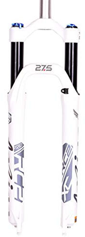 HIOD Fahrrad Gabeln Fahrradgabel Mountainbike Suspension Schock Pumpe Schulter Steuerung MTB Gabel,Whtie,27.5-inch
