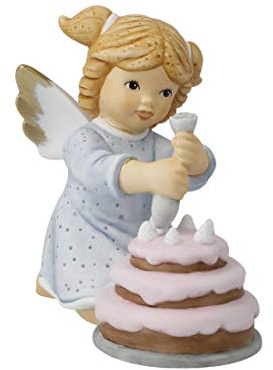 Goebel X-Mas Engels-Figur EIN Kuchen zum Fest aus Porzellan Mehrfarbig, Maße: 5cm x 9cm x 9,5cm, 11-750-67-1