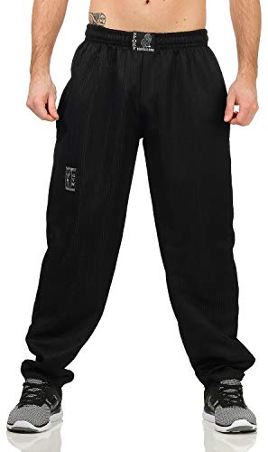 ZARMEXX, Pantaloni sportivi da uomo, lunghi, adatti per jogging, bodybuilding, palestra, sollevamento pesi e allenamento, Nero , S