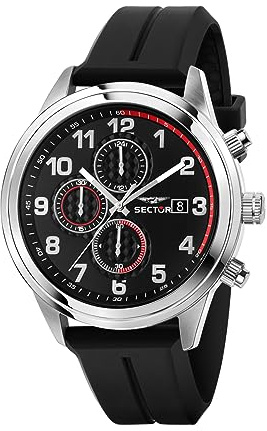 Sector No Limits Analogico R3271740001, Nero, 43mm, striscia