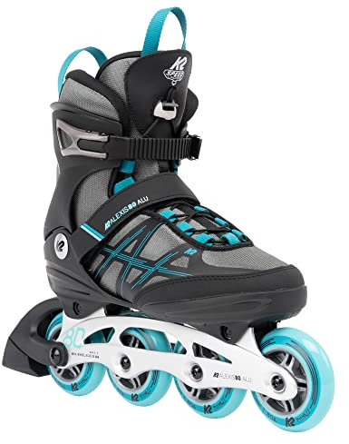 K2 Skates Damen Inline Skates Alexis 80 ALU, Grey - Cyan, 30G0417.1.1.085