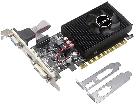 QTHREE GT 730 Carte Graphique 4 Go, DDR3, 128 Bits, Carte vidéo de Bureau pour PC de Jeu, DVI-I, HDMI, VGA, PCI Express 2.0 x16, GPU d'ordinateur à Profil Bas, Prise en Charge DirectX 11,2K