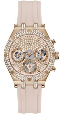 Guess Sport-Multifunktions-Armbanduhr für Damen, Kristallschliff, 38 mm