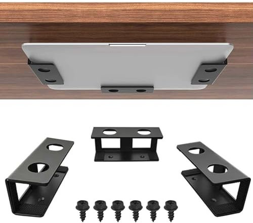 Supporto per computer portatile sotto scrivania organizer per laptop con viti e cuscinetti in silicone, Supporto per Laptop Sotto la Scrivania, per Laptop, tablet, tastiera, router, scatola via cavo