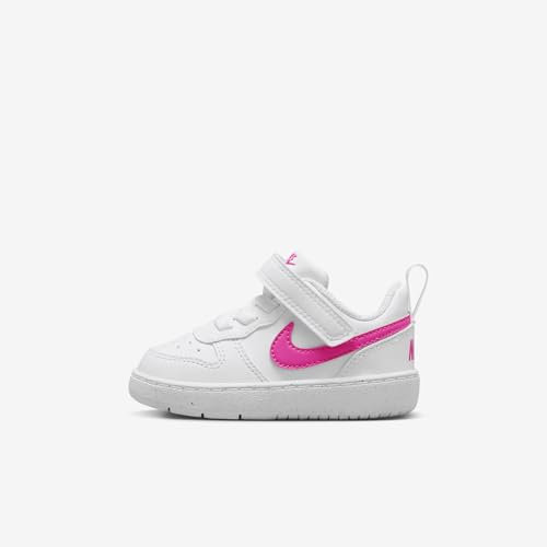 Nike Scarpe Bimba Court Borough Low RECRAFT (TD) DV5458-113 (Bianco/Fuxia, Sistema Taglie Calzature EU, Bimbo (0-5 Anni), Numero, Media, 21)