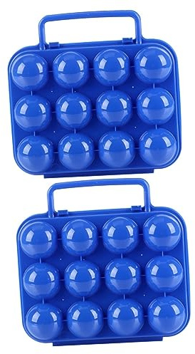 KITANDOVE Huevera Para Transportar 2 Piezas Huevera Para 6 Recipientes Con Tapas Recipientes Para Rellenos Con Tapa Reutilizable Titular Cartones De Box Ordenador Portstil Eggs Cubierta Blue