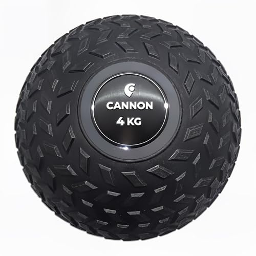 CANNON Slam Ball – Balón Medicinal Antideslizante 2-10 kg | Sin Rebote, Relieve para Mayor Agarre | Entrenamiento de Fuerza, Resistencia y Cardio (4 KG)