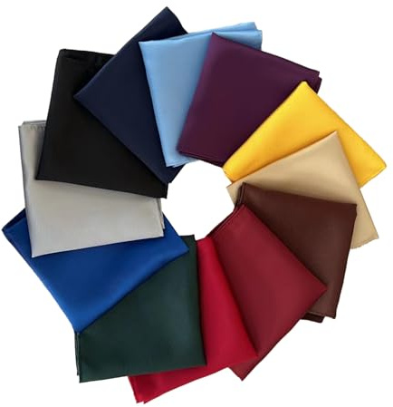 Yamoloz 12 Stück Herren-Taschentücher, weiche Einstecktücher, hochwertiges Herren-Taschentuch-Set, mehrfarbig, S