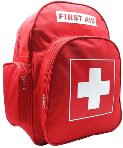 Sac à dos d'urgence rouge vide pour premiers secours, sac à dos médical, sac à dos de traitement de traumatismes pour ambulanciers, randonnée, camping, garderie, vacances, extérieur, animal de