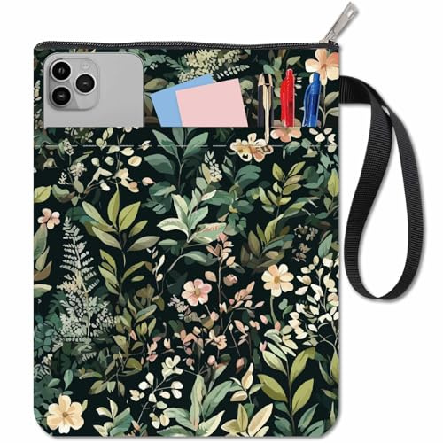 craspire Buchumschläge Mit Pflanzenmotiv Blätter Buchhülle Blumen Buchschutz Für Taschenbücher Waschbarer Buchumschlag Aus Stoff Mit Reißverschluss Und Zusätzlicher Hüllentasche Für Buchliebhaber