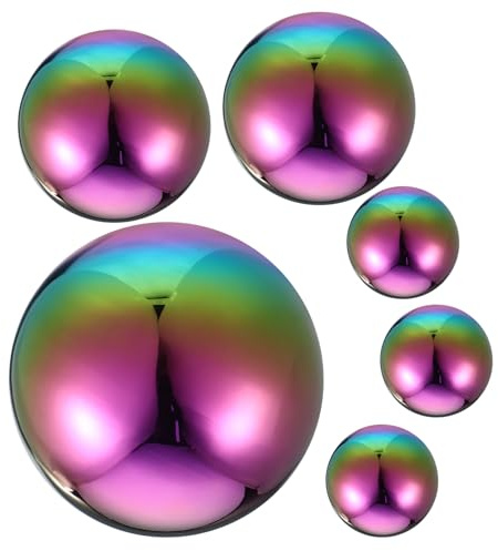 Abaodam Mirror Ball 6Pcs Polished Hollow Reflective Garden Spheres for Outdoor Decor Gazing Balls for Gardens Silver Mirror Ball Ornaments Photography Props Gift Idea