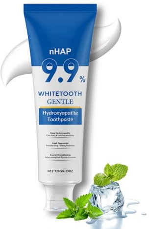 Hydroxylapatit Zahnpasta, 9.9% Nano Hydroxylapatit Zahnpasta, Zahnaufhellung Weiße Zähne, Fresh Breath Toothpaste, Hydroxyapatite, Zahnschmelz Reparatur Tägliche Mundpflege, Minze, 1pc