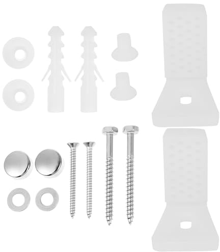 Sosoport Set Viti Per Piedini Del Water a L, Kit Fissaggio Wc Stabile in Metallo, Accessori Montaggio Per Sedile Wc e Bidet Semi-sospesi
