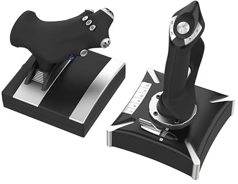 Zenith Bloom Contrôleur de Simulateur de Vol Professionnel - Multi-Plateforme (PC/Xbox One/PS4) 16 Boutons Programmables, Vibration & 3 Modes, Manche à Vol avec Régulateur