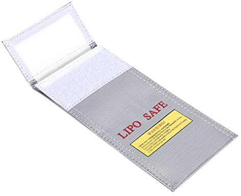 ZAWELIYO Lithium Ion Battery Safe Bag Fireproof Explosion Proof Storage Bag Protector 10x20cm Silver Portable Sealing Type for Batteries Flammable Products