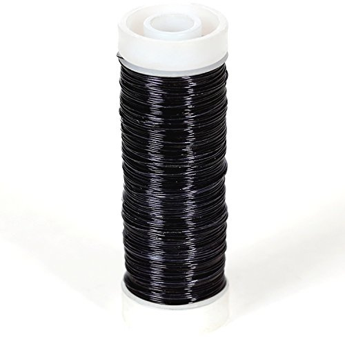 Bütic Draht - Bindedraht - Wickeldraht - Basteldraht 0,34mm Ø - 50m, Farbe:Schwarz