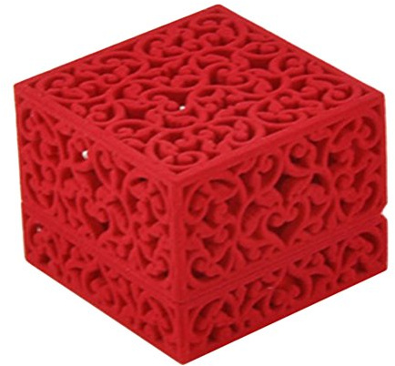 Vorcool Boîte à bijoux en velours pour bague, collier, boucles d'oreilles (rouge)