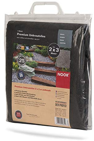 NOOR 011PREMIUMVL-3 Premium Non-tissé Anti-Mauvaises Herbes Gris foncé 1 x 15 m 90 g/m²
