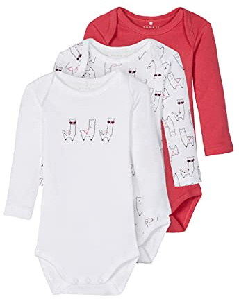 NAME IT NBFBODY 3P LS Claret Red Alpaca Noos Body, Color Rojo, 86 cm para Niñas