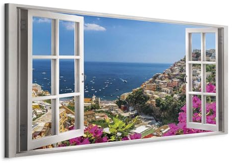murando - Leinwandbild Wohnung Positano Italy, Schlafzimmer, Wohnzimmer | Hochwertige Leinwand, sofort aufhängbar, ideal fürs Wohn- oder Schlafzimmer, wasserfest und lichtecht, langlebig, stilvoll