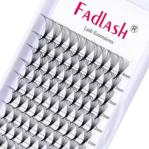 FADLASH Extension Ciglia Ciuffetti 14D 0,07mm Curva D Mix 8-14mm Ciglia Finte a Ciuffetti Premade Fans Cluster Lashes