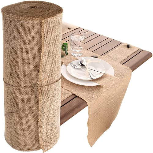 Chemin de Table en Toile de Jute Naturelle 200CM - Rouleau Artisanal Rustique pour Fête et Décoration