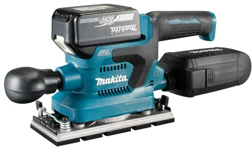 Makita DBO380RTJ 18 V Li-Ion LXT Bürstenloser Finishing-Schleifer, komplett mit 2 x 5,0 Ah Akkus und Ladegerät, Lieferung in einem Makpac-Etui