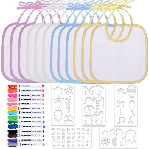 Faburo Baby Lätzchen zum Bemalen für Babyshower Babyparty