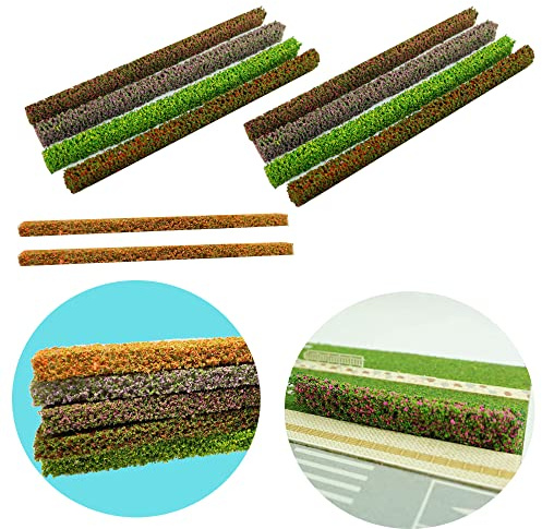 Cayway 10 Stück Static Grass Streifen 20cm Tuft Statische Grass Statisches Grasbüschel, für Miniatur Tabletop Spiele Modelleisenbahn Geländebau (Dunkle Farbe)