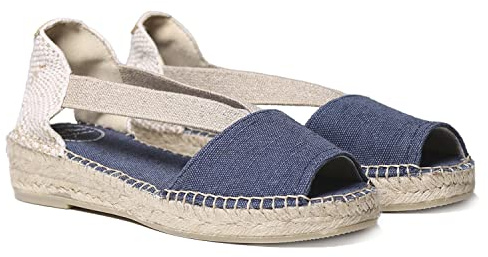 Women's espadrille in cotton fabric - ELORA-V - Navy, 39 EU
